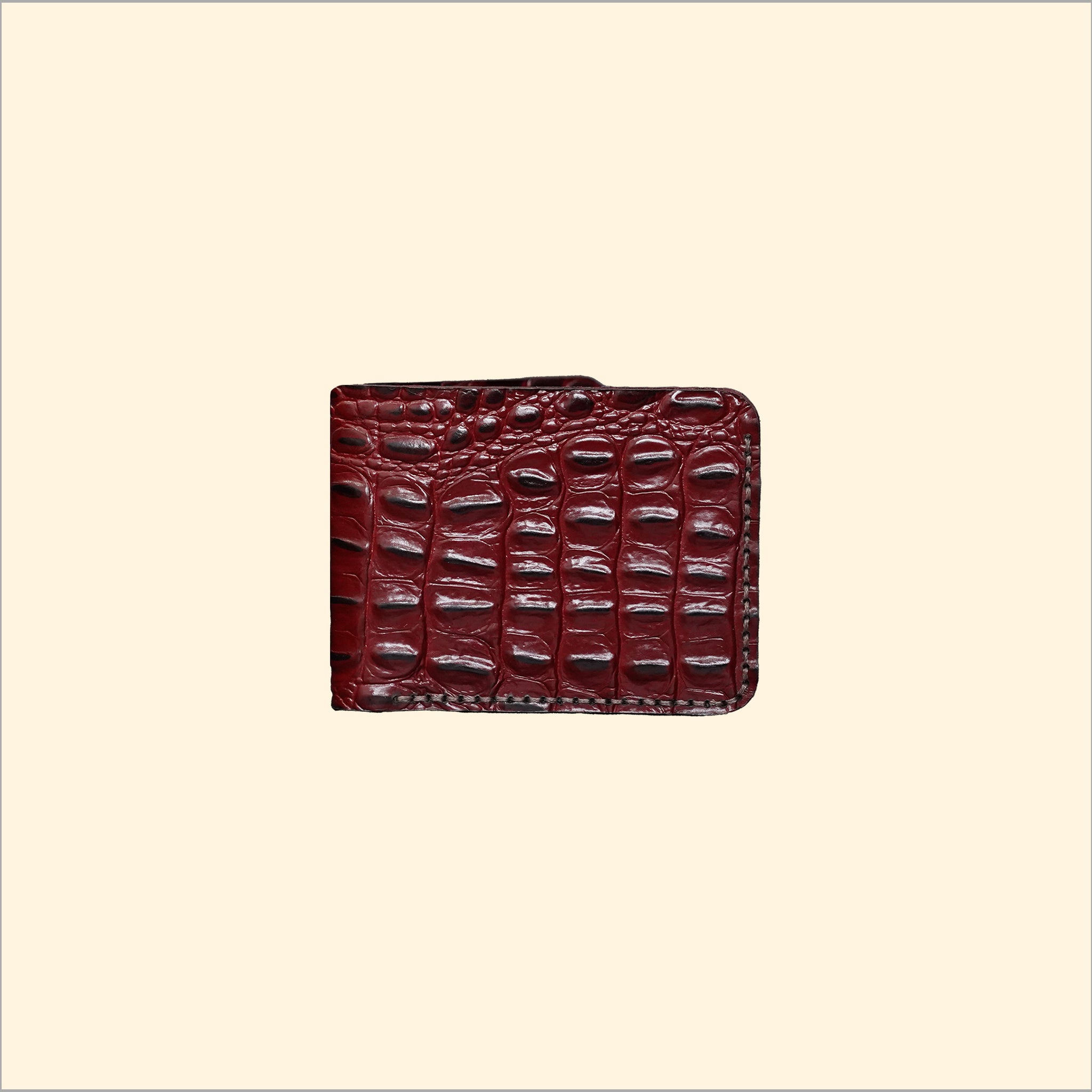 Ostrich-Pattern Bi-Fold Wallet (Dual Tone)