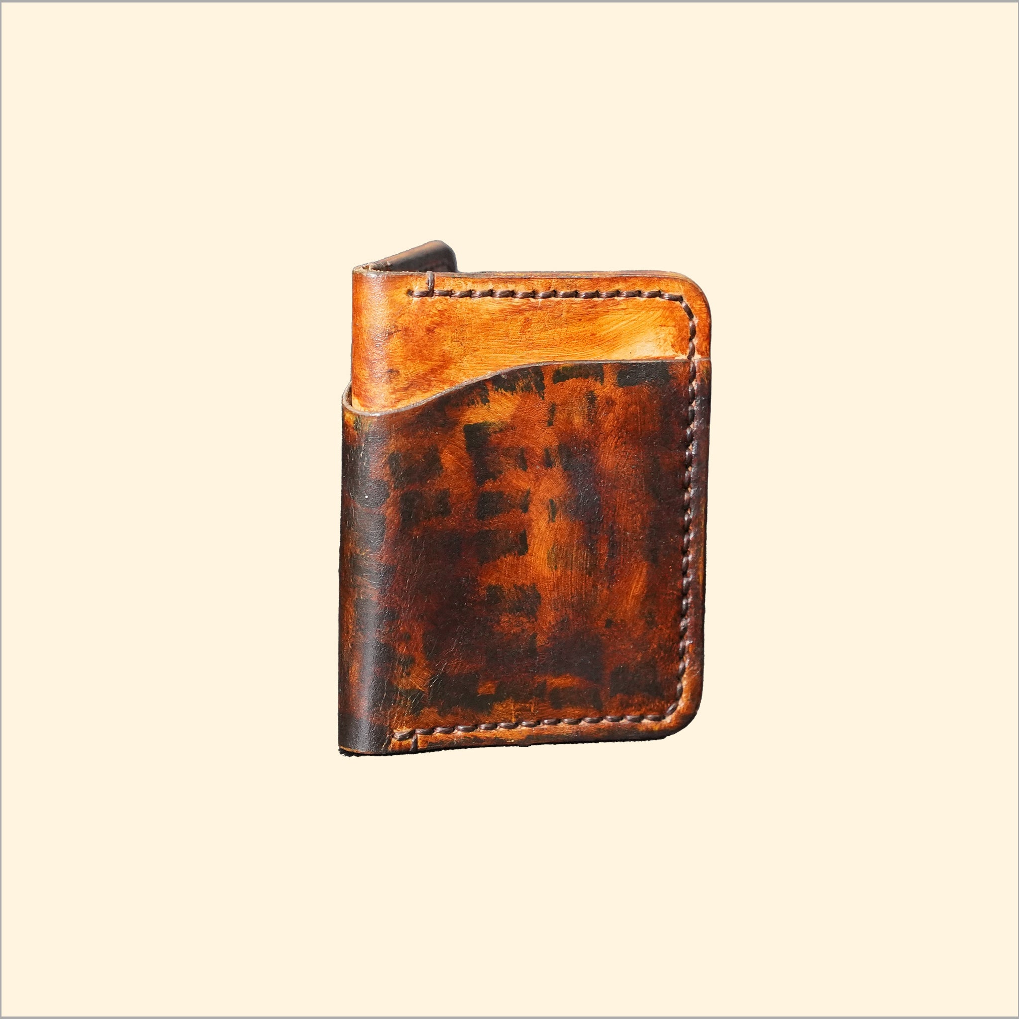 Premium Hand-Stitched Leather Card Holder (Multi Tone)