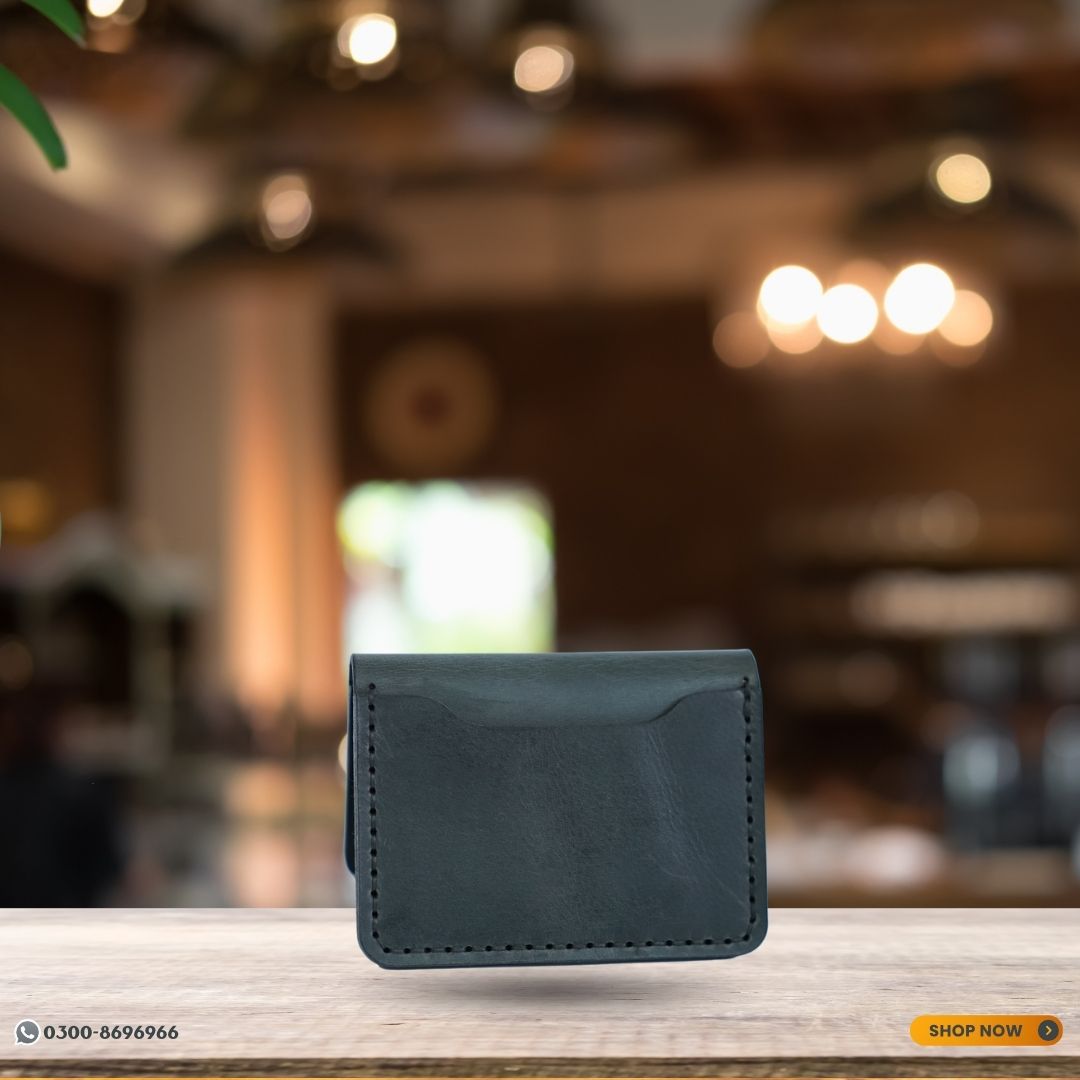 Hand-Stitched Business Card Holder (Black)