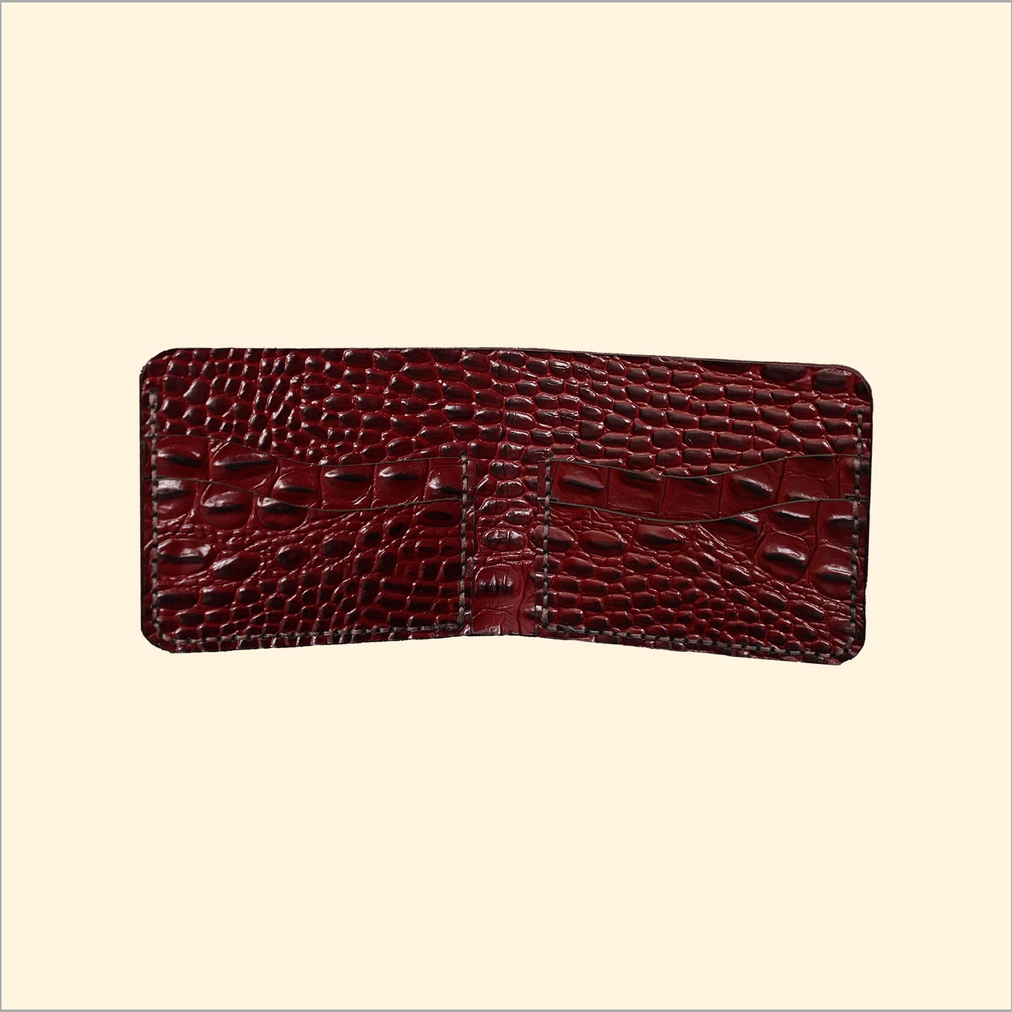 Ostrich-Pattern Bi-Fold Wallet (Dual Tone)