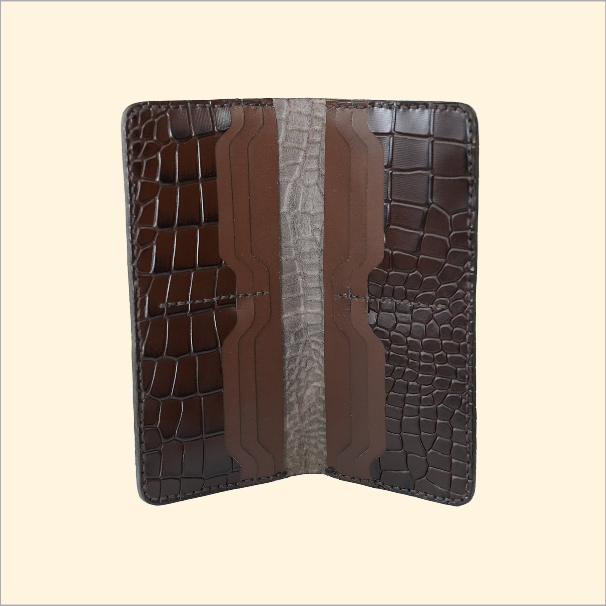 Executive Croco Style Long Wallet (Brown)