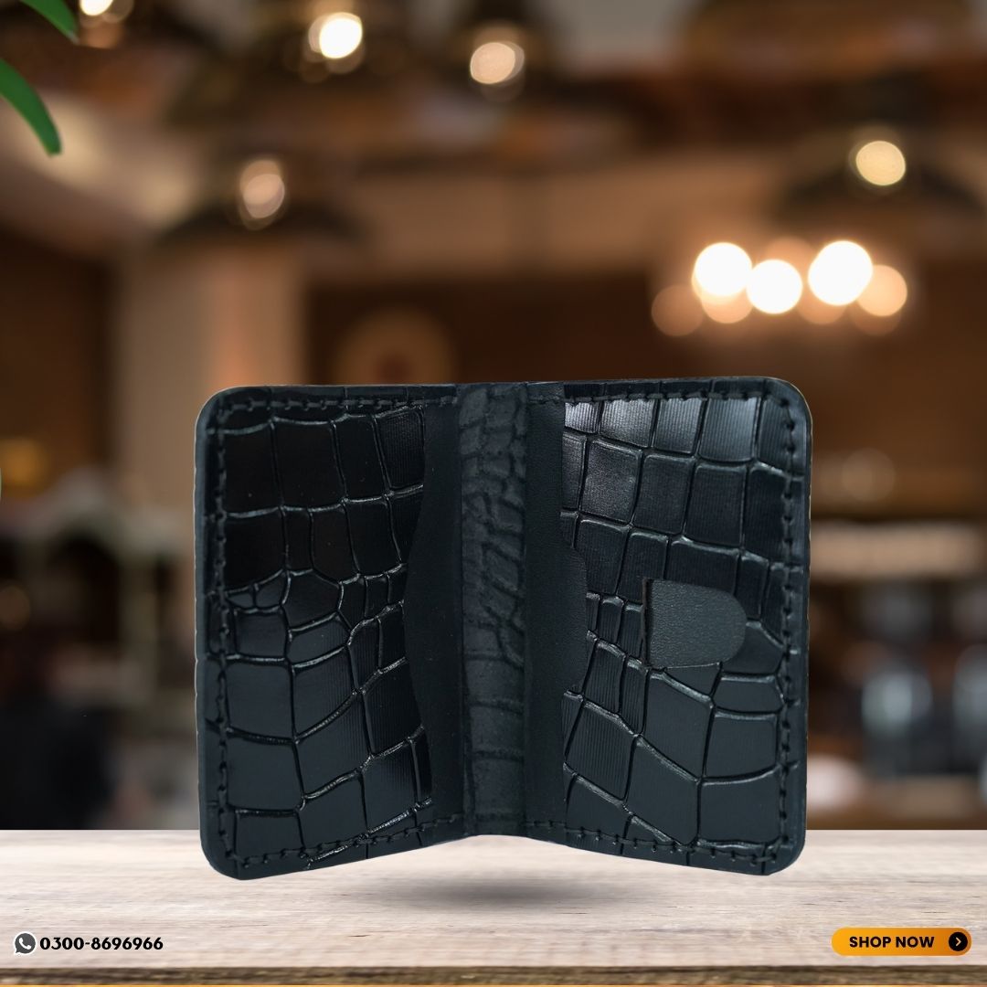 Premium Croco Style Card Holder (Black)