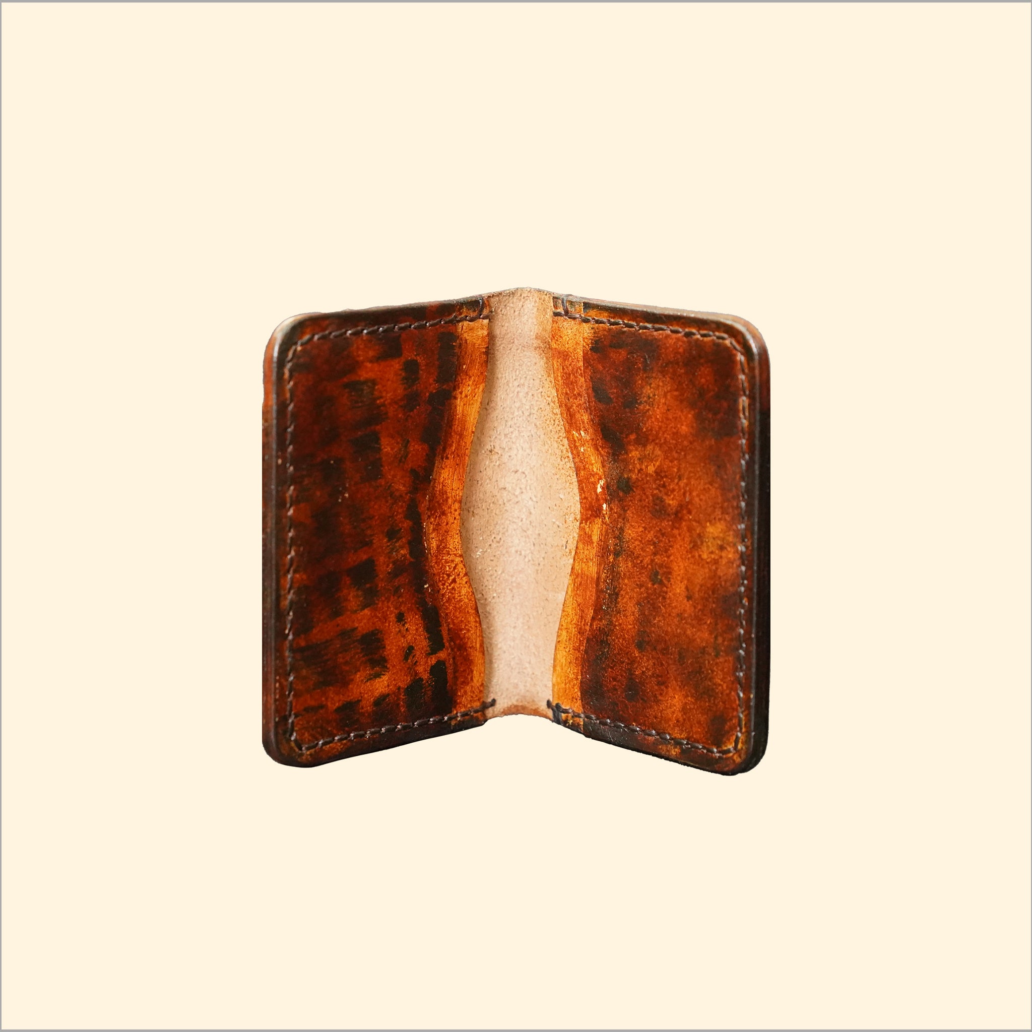 Premium Hand-Stitched Leather Card Holder (Multi Tone)