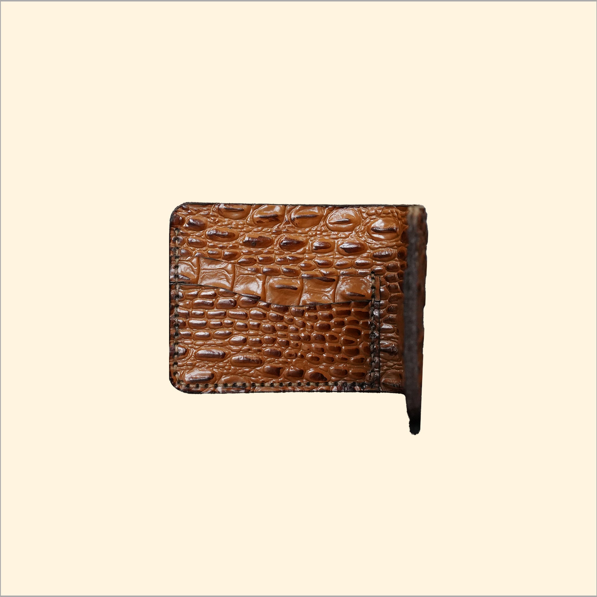 Ostrich-Pattern Bi-Fold Wallet (Tan)