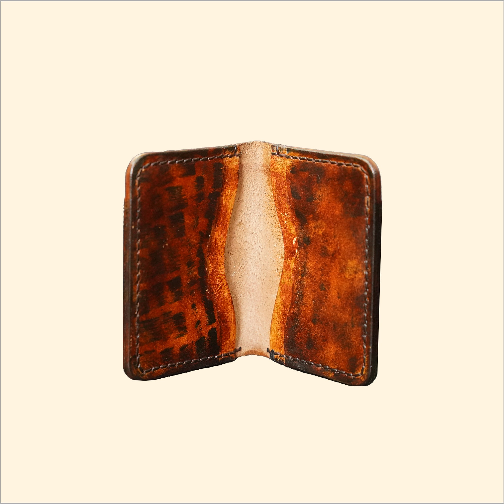 Premium Hand-Stitched Leather Card Holder (Multi Tone)