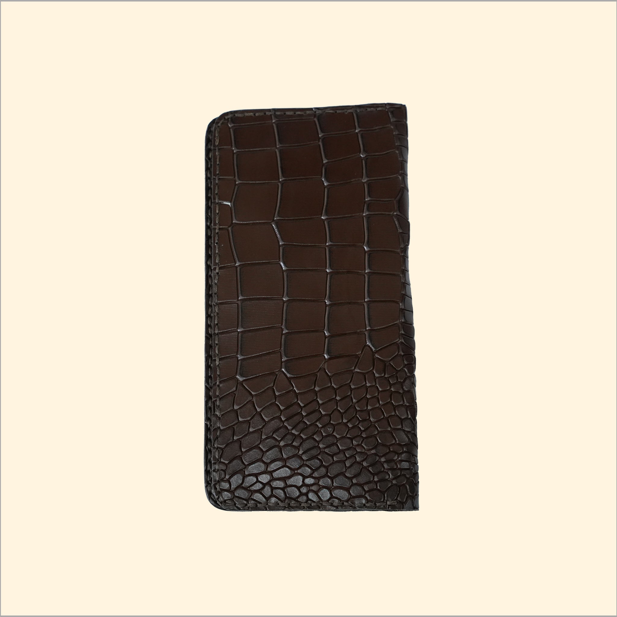 Executive Croco Style Long Wallet (Brown)