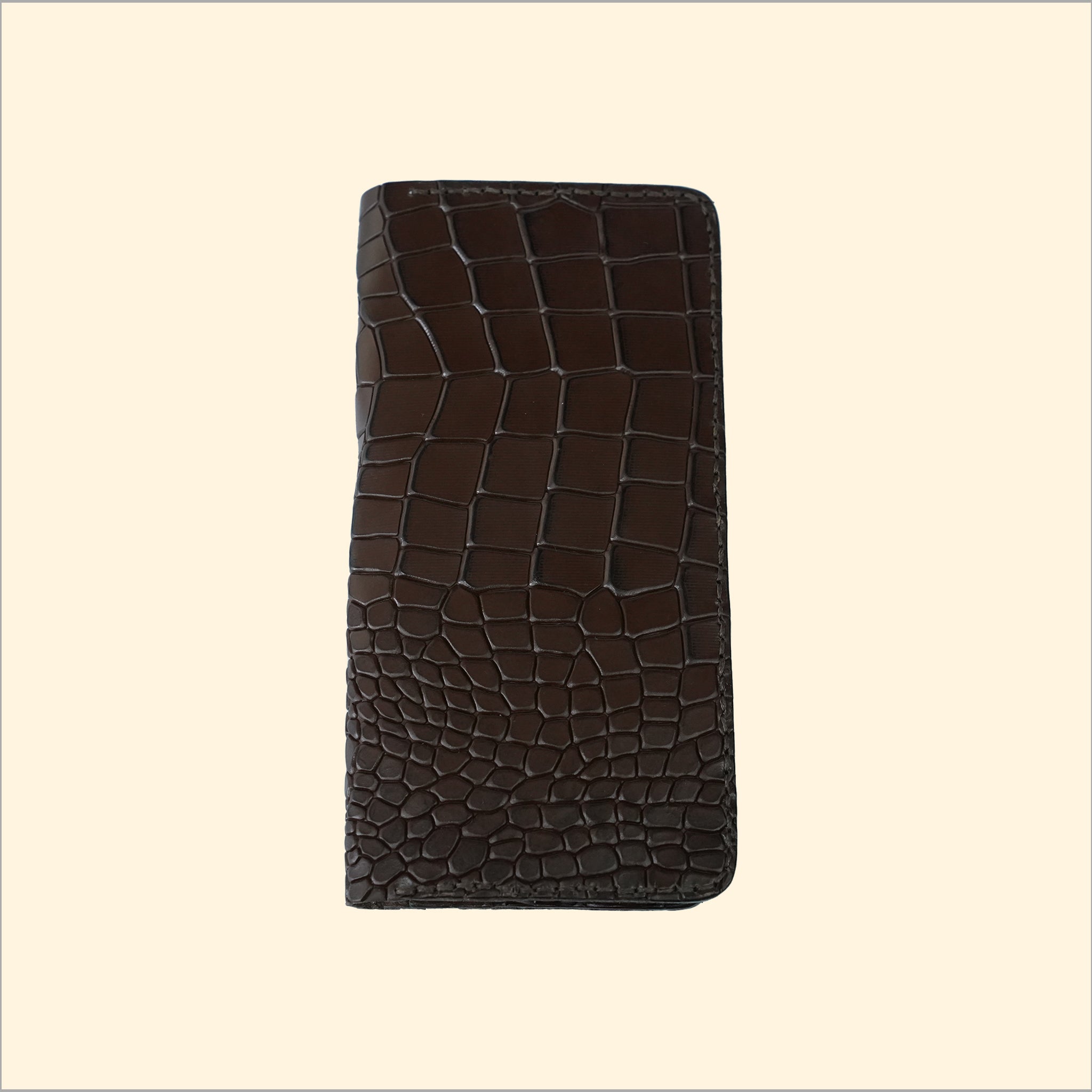 Executive Croco Style Long Wallet (Brown)