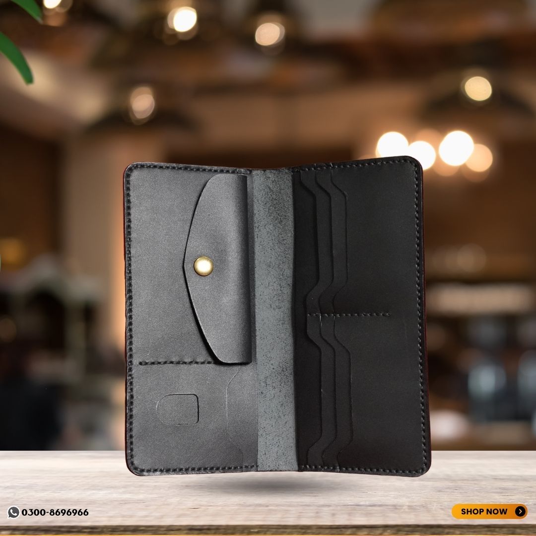 Executive Long Bi-Fold Wallet (Black)