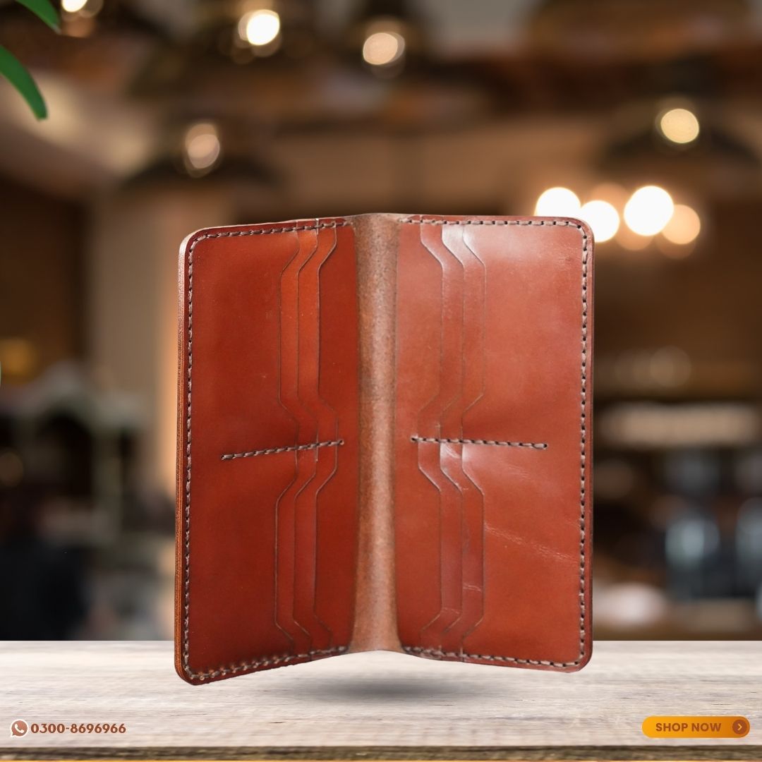 Long Bi-Fold Wallet (Brown)
