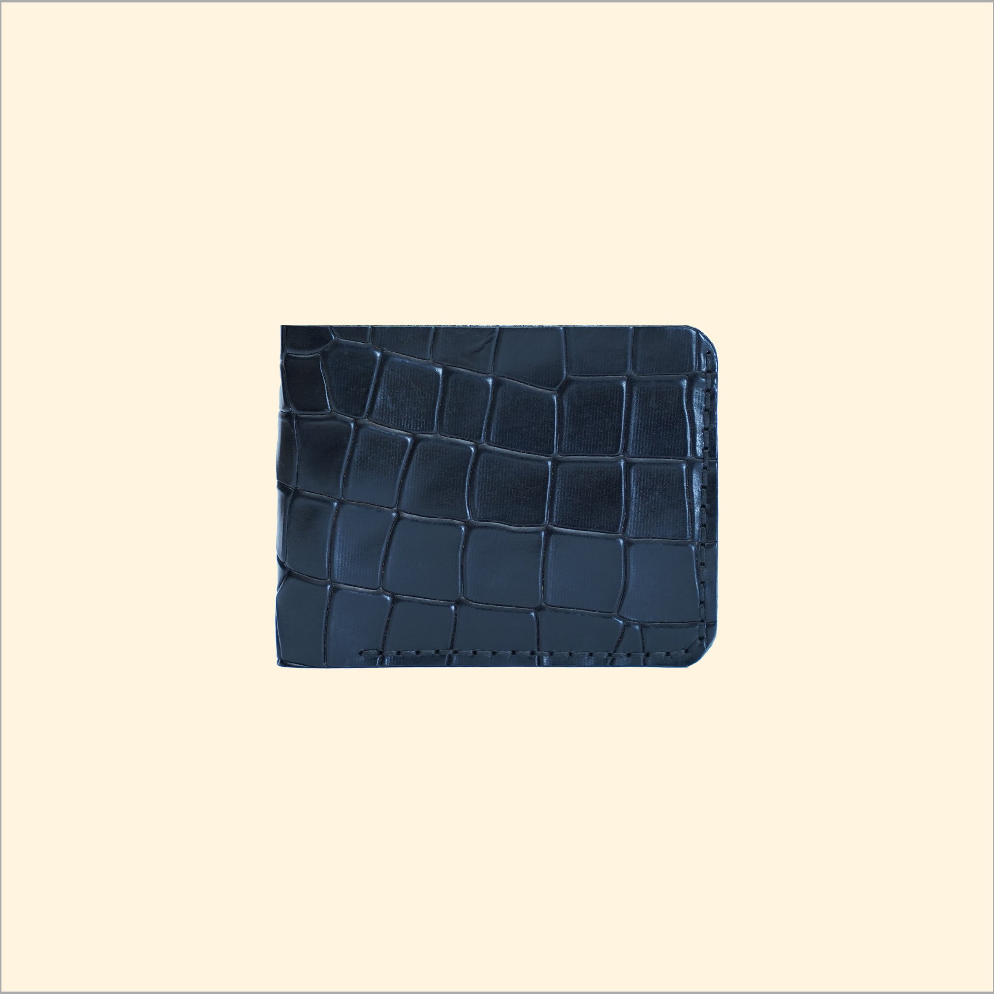 Premium Leather Wallet (Croco Style) (Black)