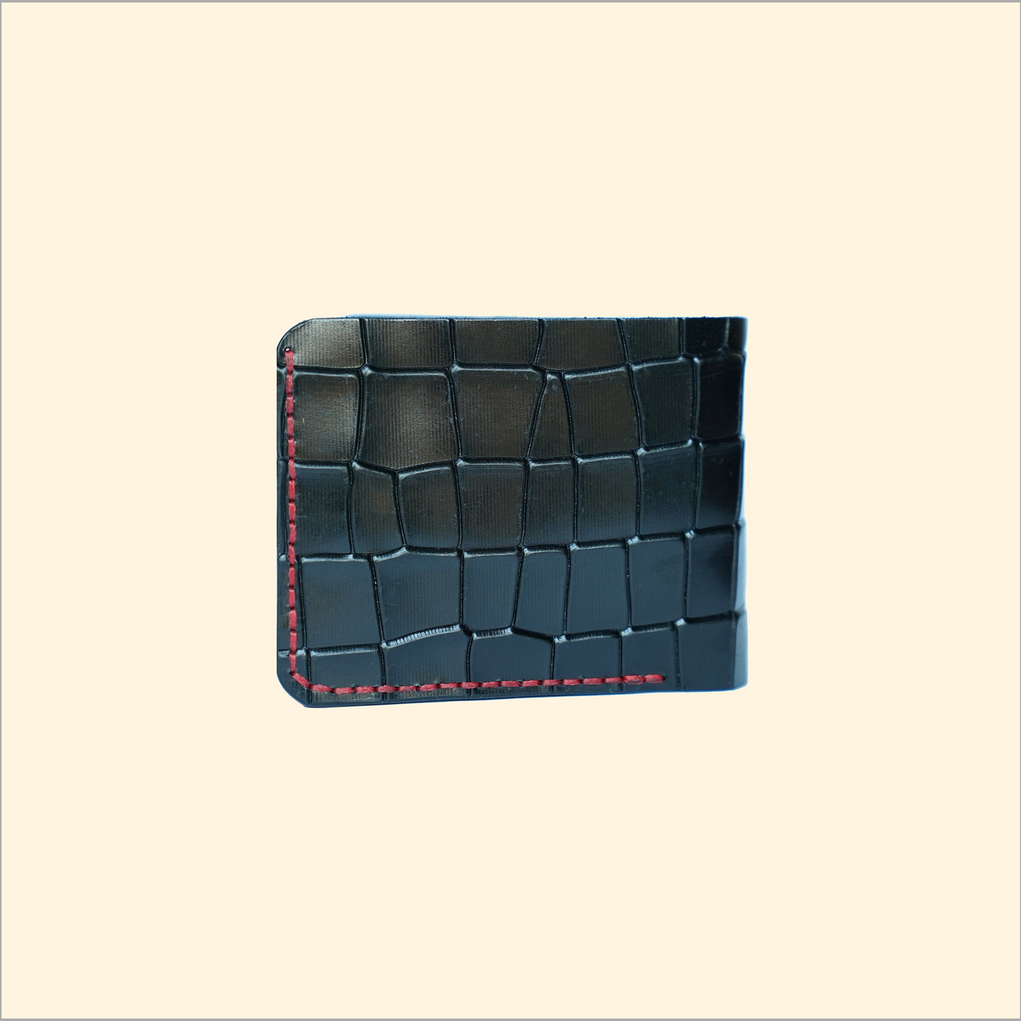 Premium Leather Wallet (Croco Style) (Black)