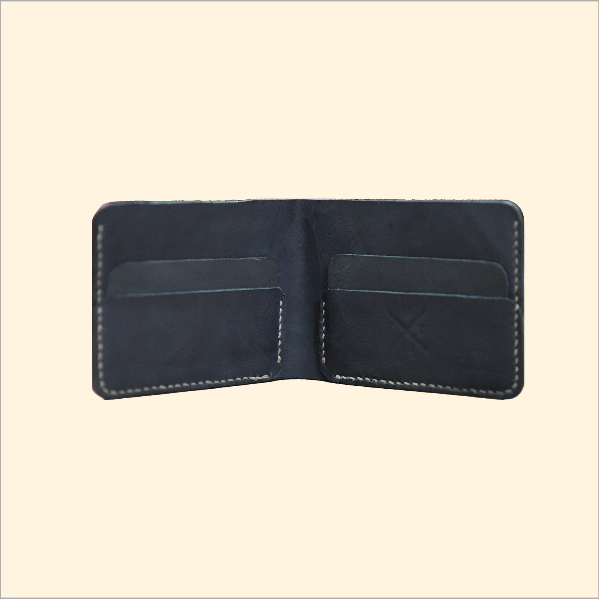 Slim Leather Wallet (Navy Blue)
