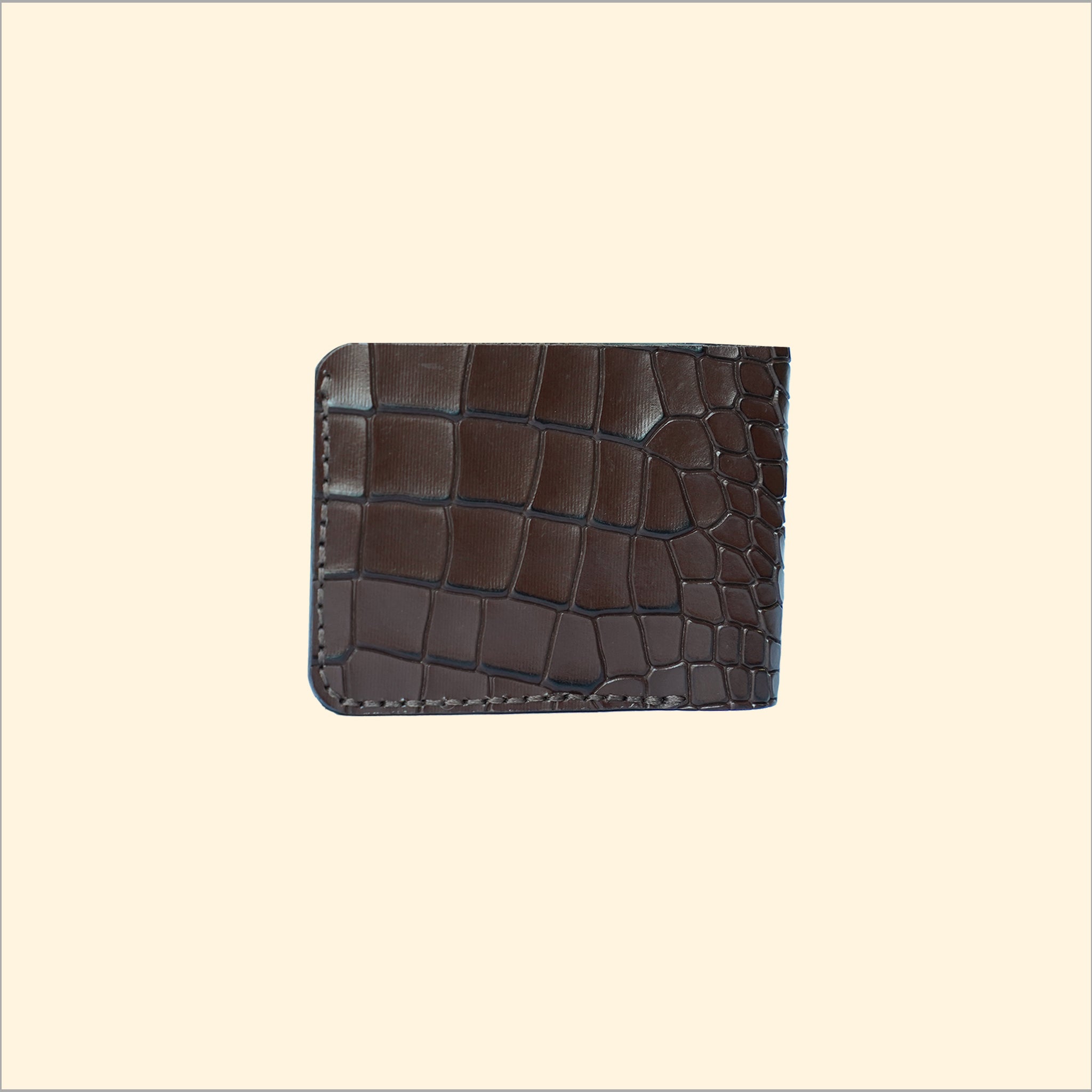 Premium Leather Wallet (Croco Style) (Brown)